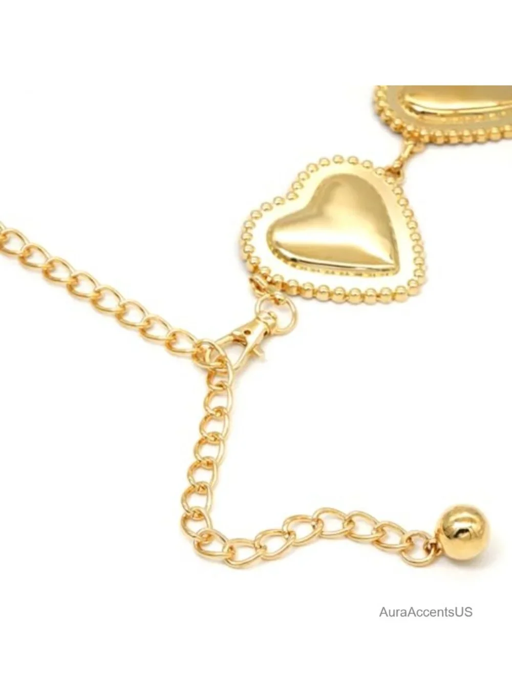 Chunky Metal Waist Chain Belt for Dresses - Adjustable Lobster Clasp